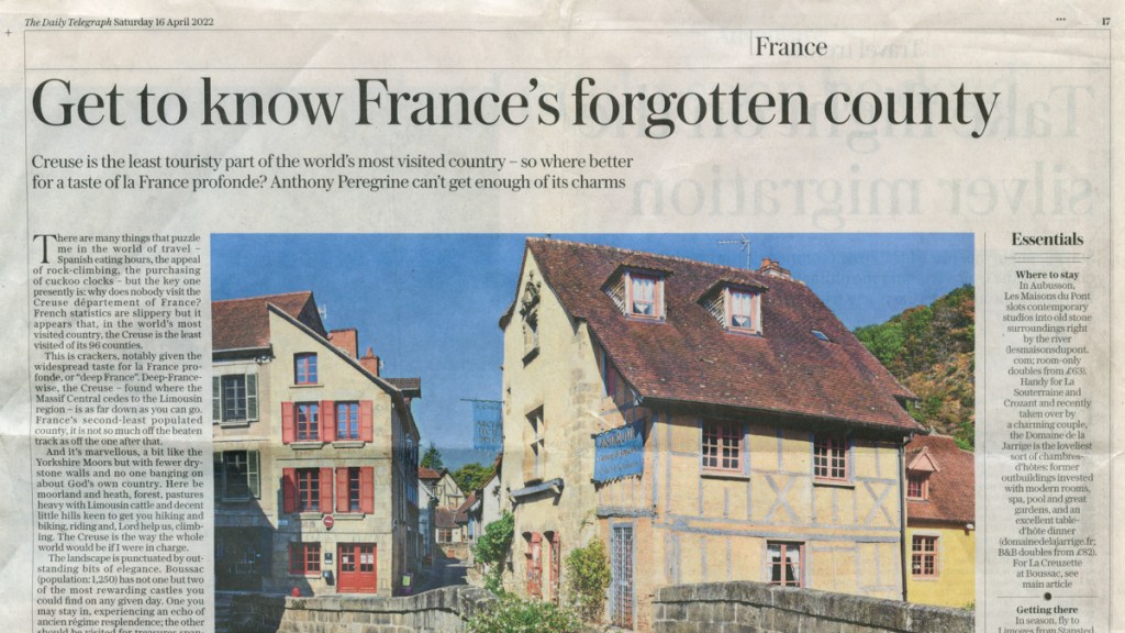 The Creuse in UK&nbsp;Newspaper